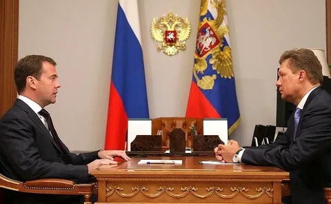 Дмитрий Медведев и Алексей Миллер