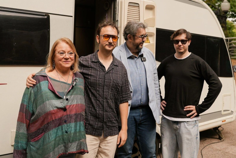 Вера Харыбина с мужем и детьми