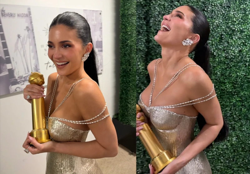 Кайли Дженнер села в лужу на "Золотом глобусе"