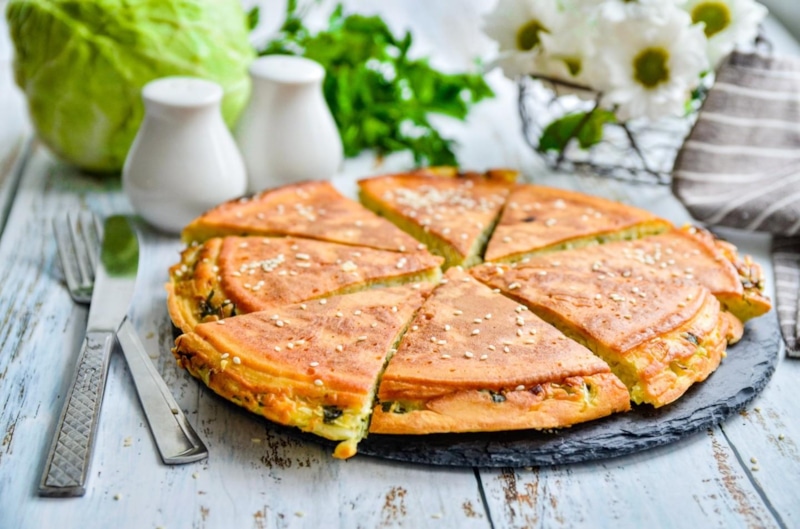 Постный пирог: капуста на сковороде Постный пирог: капуста на сковороде