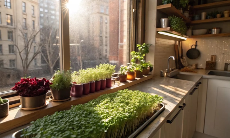 Подоконный огород: зелень дома