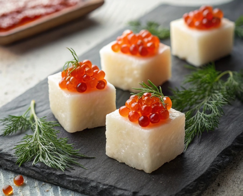 Северная закуска: дайкон и икра