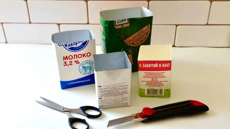 Из коробки от молока делают нарукавники для защиты одежды от грязи Из коробки от молока делают нарукавники для защиты одежды от грязи