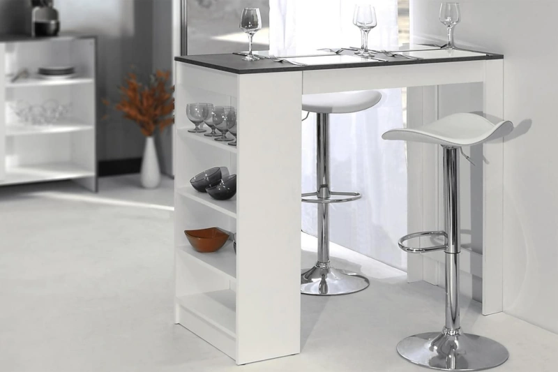 Современная кухня: барная стойка у окна Современная кухня: барная стойка у окна