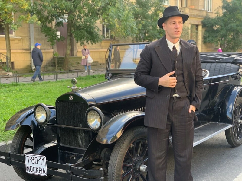 Олег Назаров на съемках фильма «Мастер и Маргарита»