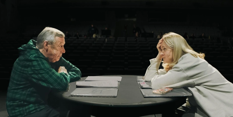 Михаил Ефремов и Анна Михалкова на репетиции драмы "Без свидетелей"