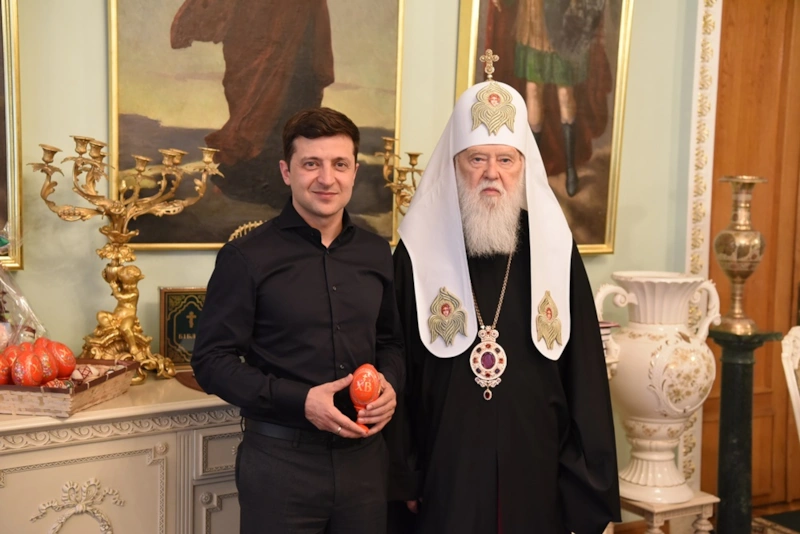Владимир Зеленский и Патриарх Филарет
