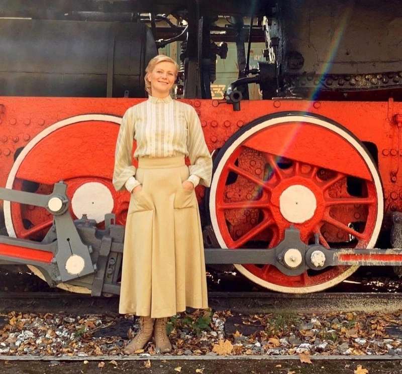 Марина Кондратьева на съемках сериала «Раневская»