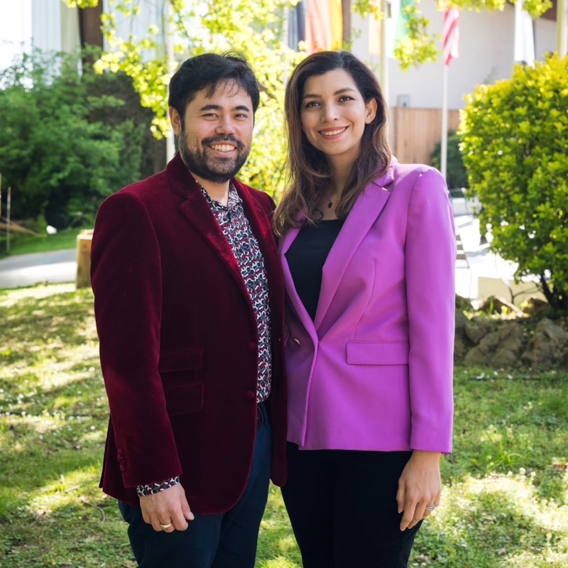 Хикару Накамура с женой