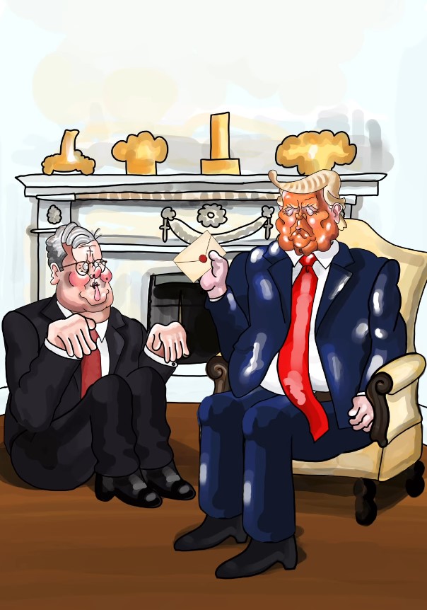 Кир Стармер и Дональд Трамп — карикатура
