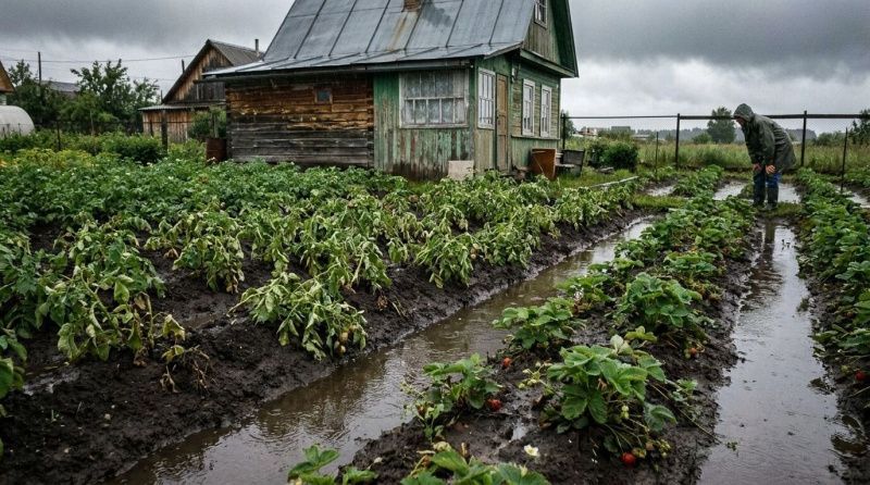 После ливней огороду нужны отвод воды, рыхление и подкормка