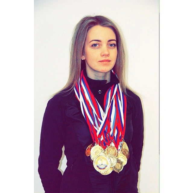 Анна Жеребятьева с медалями