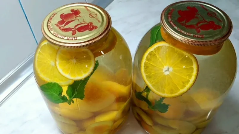 Яблочный мохито закрывают с лимоном, апельсином и мятой