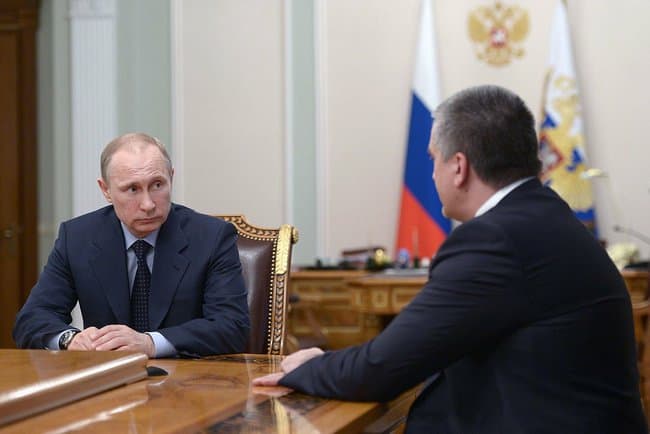Сергей Аксенов на встрече с Владимиром Путиным